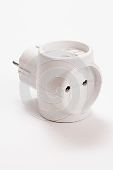 Plastic electrical tee on a white background