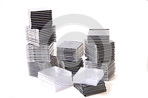 Plastic empty CD and DVD boxes