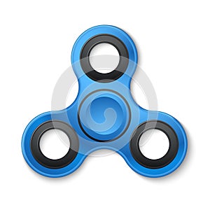 Plastic fidget spinner stress relieving toy vector illustration