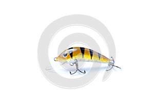 Plastic fishing lure wobbler isolated on white background