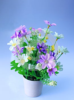 Plastic flowers vase
