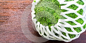 Plastic foam net wrap protect for Broccoli vegetable by plastic