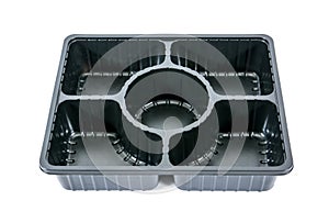 Plastic food box container isolated on white