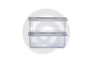 Plastic food box isolated on white background