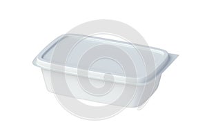 Plastic food container isolated on white background