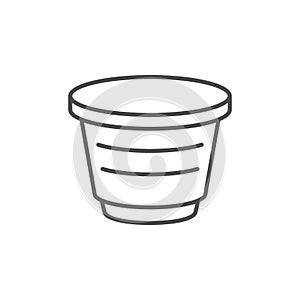 Plastic food cup line outline icon