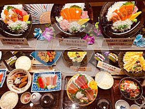 Plastic food display in Japan