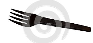 Plastic fork for eating on white background