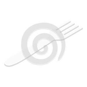 Plastic fork icon, isometric style