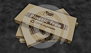 Plastic free and eco friendly pack 3d illustration