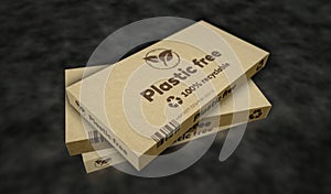 Plastic free and eco friendly pack 3d illustration