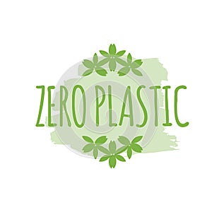 Plastic free organic products stickers, Eco friendly template concept