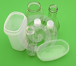 Plastic and glass containers for recycling