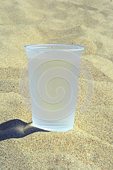 Plastic glass with water