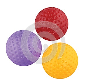 Plastic golf toy set isolated