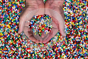 Plastic granules photo