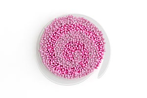 The plastic granules. Dye for polypropylene, polystyrene granule