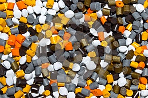 The plastic granules. Dye for polypropylene, polystyrene granule photo