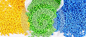 plastic granules. Polymeric dye. Colorant for plastics. Pigment in the granules