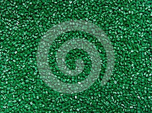 The plastic granules. Polymeric dye green for the background . D