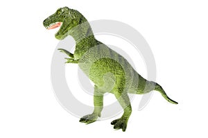 Plastic Green Tyrannosaurus Rex Dinosaur Toy Side/Front