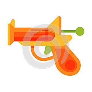 Plastic Gun Baby Toy, Cute Colorful Plaything for Toddler Kids Flat Vector Illustration