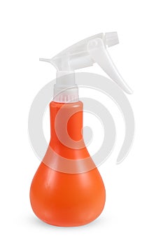 Plastic hand spray bottle, isolated on white