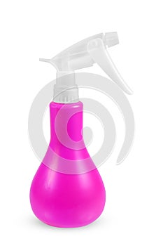 Plastic hand spray bottle, isolated on white