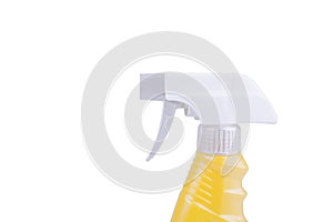 A plastic hand spray bottle isolated on white background