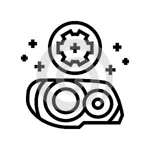plastic headlight restoration line icon vector illustration