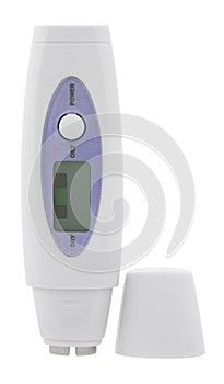 Plastic hygrometer isolated on white