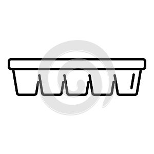 Plastic ice cube tray icon outline vector. Water container