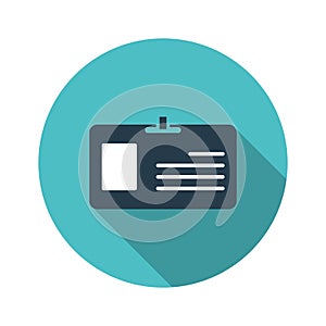 Plastic ID card icon. Badge with empty place for photo. Template for personal information