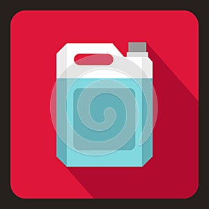 Plastic jerry can icon, flat style