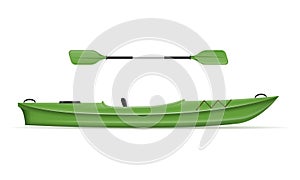 Plastic kayak for fishing and tourism vector illustration