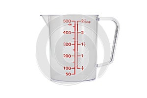 Plastic kitchen measuring cup photo