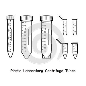 Plastic Laboratory Centrifuge Tubes diagram for experiment setup lab outline vector