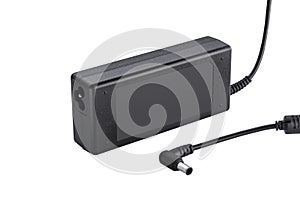 Plastic laptop power adapter isolated