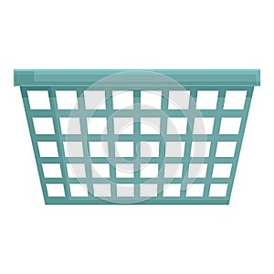 Plastic laundry basket icon cartoon . Cleaner machine