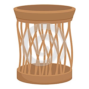 Plastic laundry basket icon cartoon . Container hamper