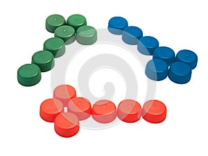 Plastic lids like recycle symbol