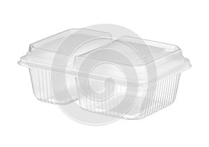 Plastic lunch box two compartment separated