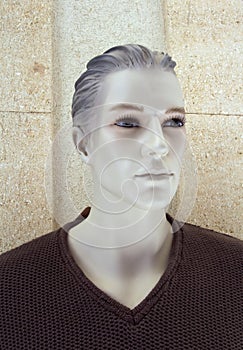 Plastic male mannequin head