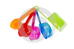 Plastic measuring cups photo