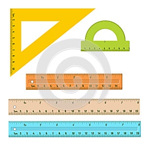 Plastic measuring rulers set.