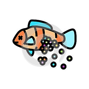 plastic microbeads in fish color icon vector illustration photo