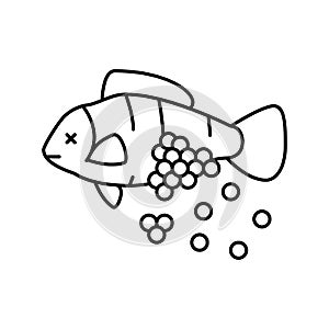 plastic microbeads in fish line icon vector illustration photo