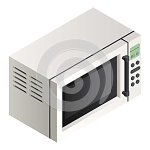 Plastic microwave icon, isometric style