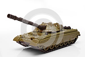 Plastic model of a battle tank