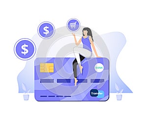 Plastic money abstract concept vector illustration. Credit and debit card, plastic banknotes, polymer cash production